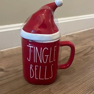 Rae Dunn Christmas Jingle Bells Santa Hat Topper Mug